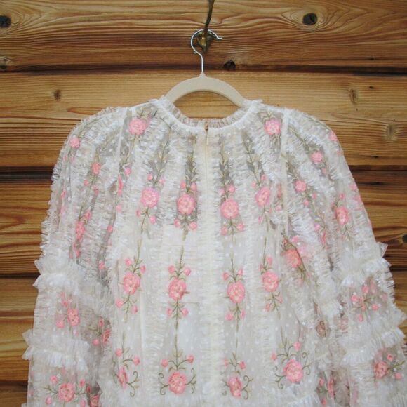 Mac Duggal 8031 Embroidered Flare Sleeve Embroidered Mini Dress - Picture 12 of 14